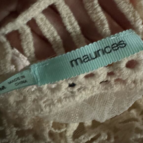 Sheer Crochet Lace Mesh Boho Off the Shoulder Top Medium - Picture 6 of 6